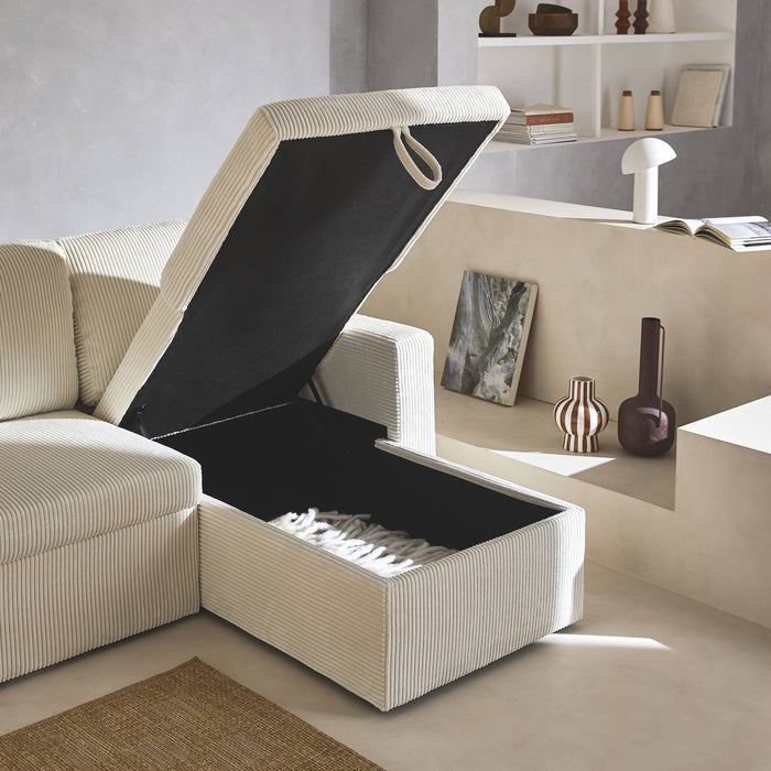 sweeek - 3-zits grote corduroy hoekbank