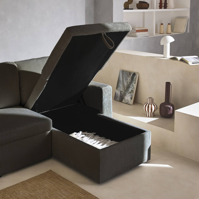 sweeek - 3-zits grote corduroy hoekbank