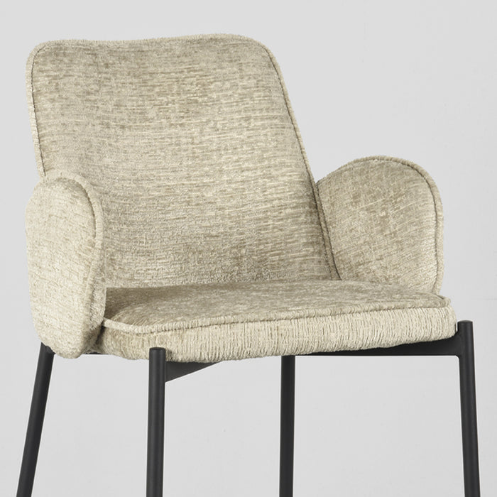 LABEL51 Barkruk Joni - Beige - Fluweel - Zithoogte 78 cm