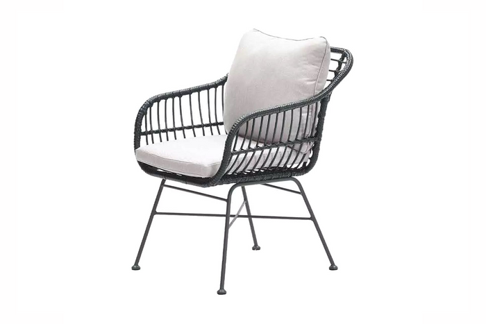 GI Margriet wicker dining tuinstoel - Zwart