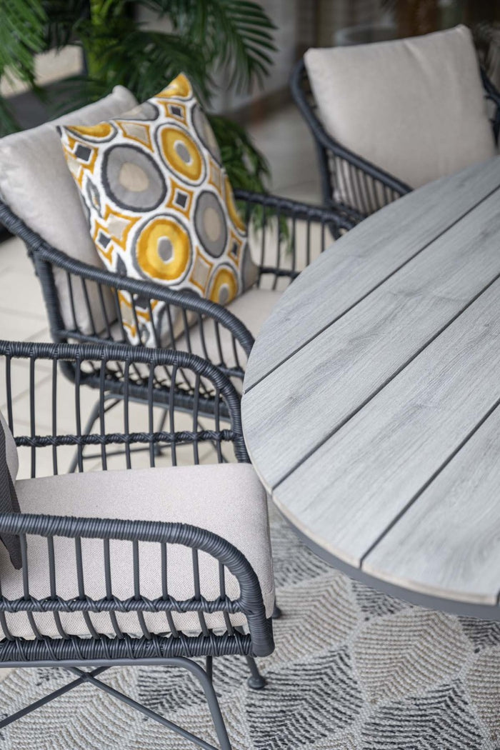 GI Margriet wicker dining tuinstoel - Zwart