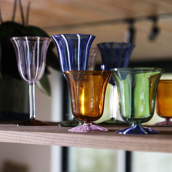 &k amsterdam Eve Waterglazen - Groen - Set van 2