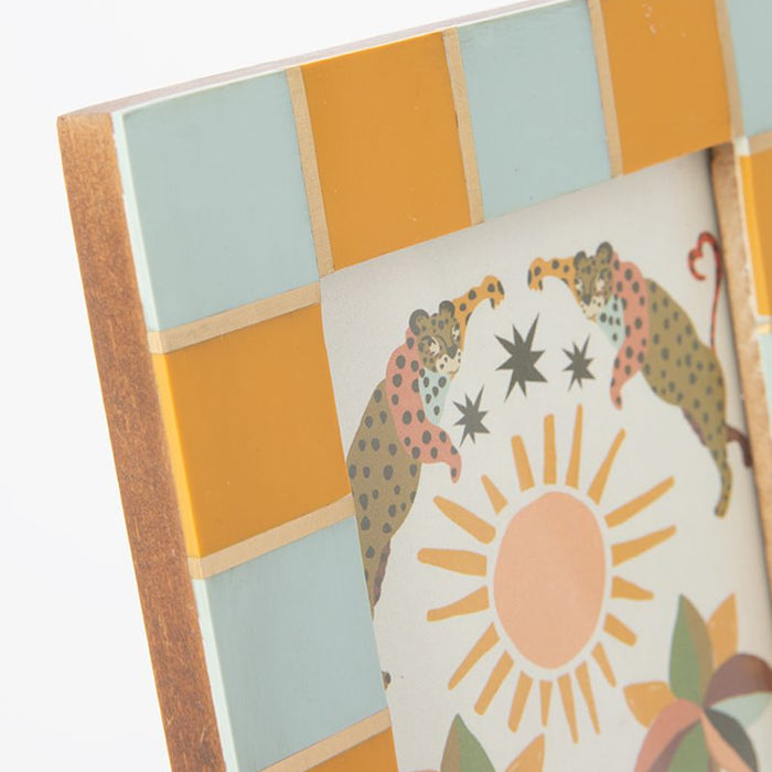 Sissy-Boy Lichtblauwe fotolijst met geblokte omlijsting