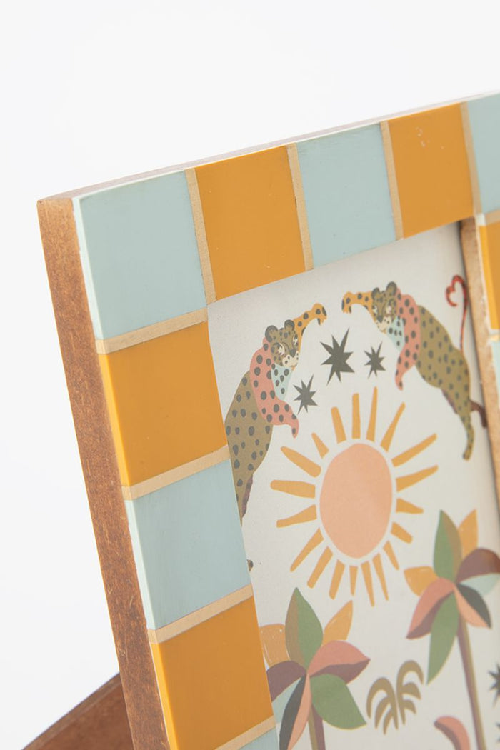 Sissy-Boy Lichtblauwe fotolijst met geblokte omlijsting