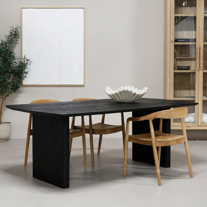 Giga Meubel - Eettafel Zwart 200cm - Rechthoek - Mangohout - Tomeo