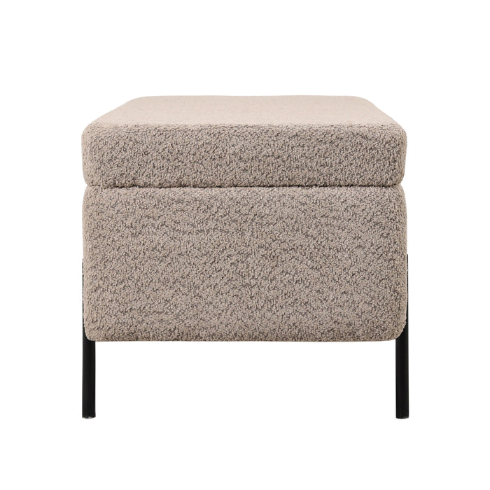 Giga Meubel - Opbergbank Bouclé Taupe 110cm - Japandi - Jari