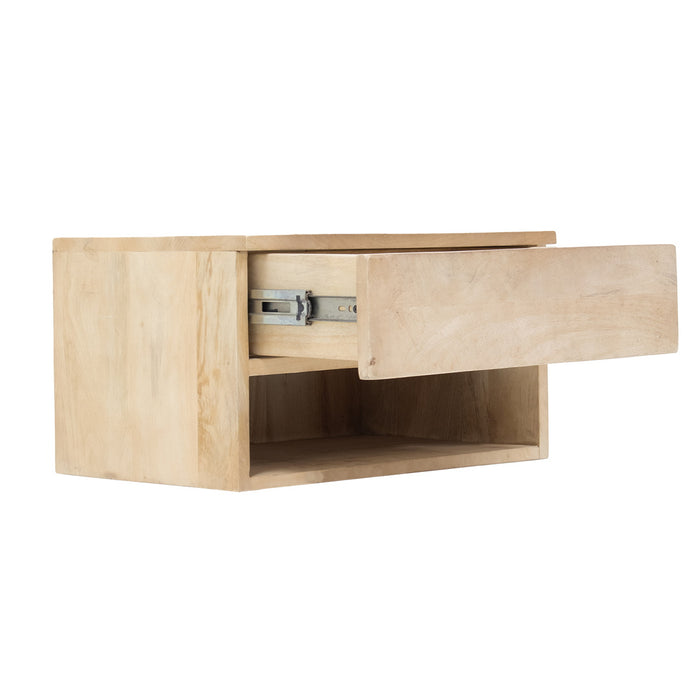 Giga Meubel - Nachtkastje Zwevend Naturel 45cm - 1 lade - Tessa