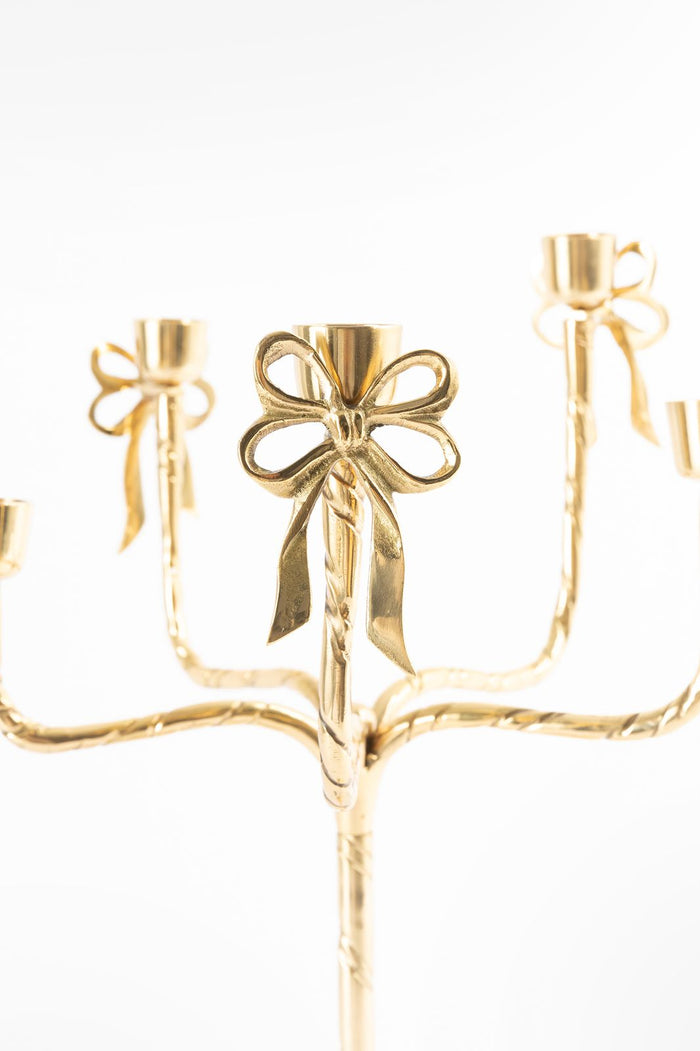 Sissy-Boy Goudkleurige kandelaar met strikjes