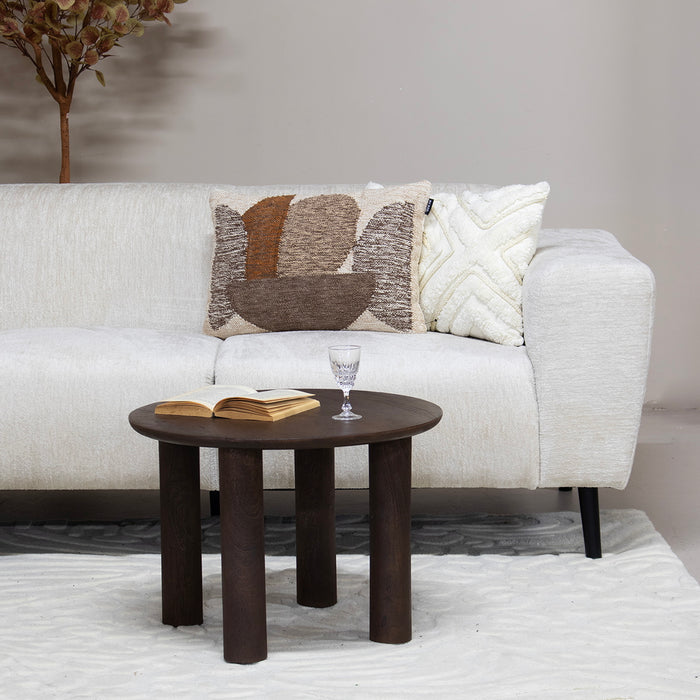Giga Meubel - Salontafel Rond Donkerbruin 60cm - Mangohout - Misao