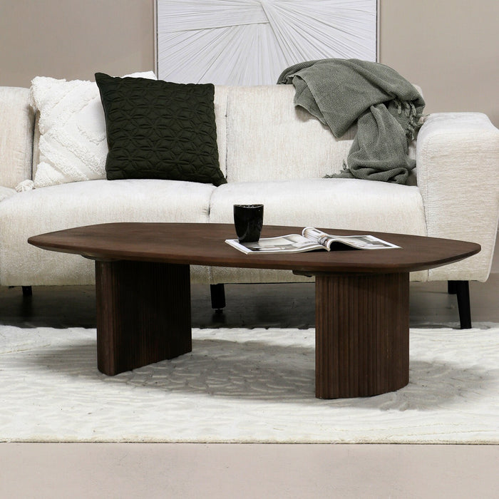 Giga Meubel - Salontafel Donkerbruin Mangohout - 130x70x38cm - Feline