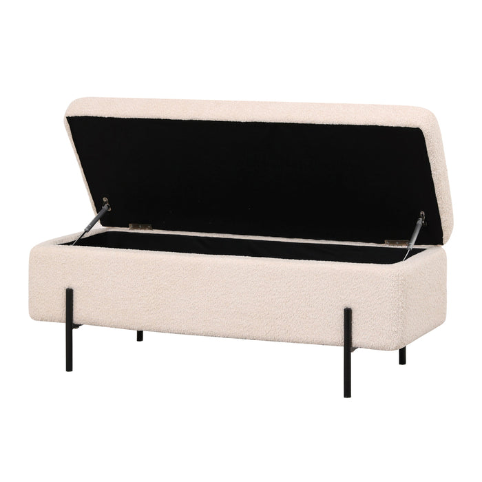 Giga Meubel - Opbergbank Bouclé Beige 110cm - Japandi - Jari
