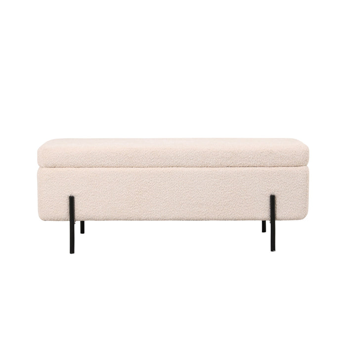 Giga Meubel - Opbergbank Bouclé Beige 110cm - Japandi - Jari