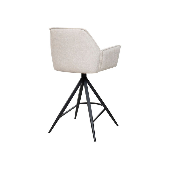 Giga Meubel - Barstoel Beige Stof - Zithoogte 66cm - Noa - Set van 2