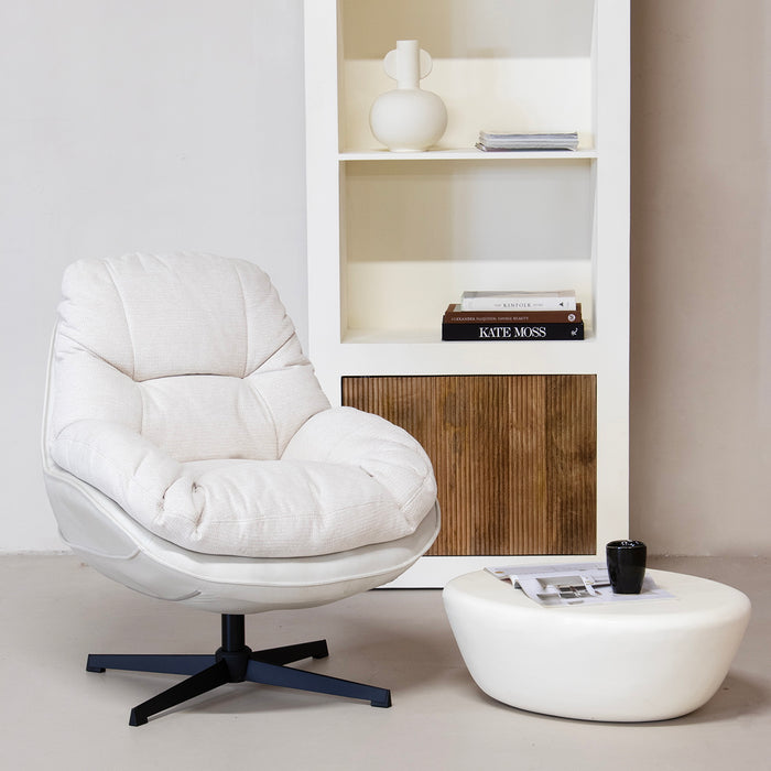 Giga Meubel - Draaifauteuil Beige - Stof|Metaal - Leonne