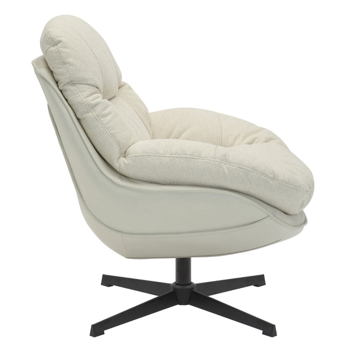 Giga Meubel - Draaifauteuil Beige - Stof|Metaal - Leonne