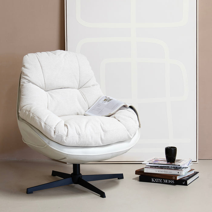 Giga Meubel - Draaifauteuil Beige - Stof|Metaal - Leonne