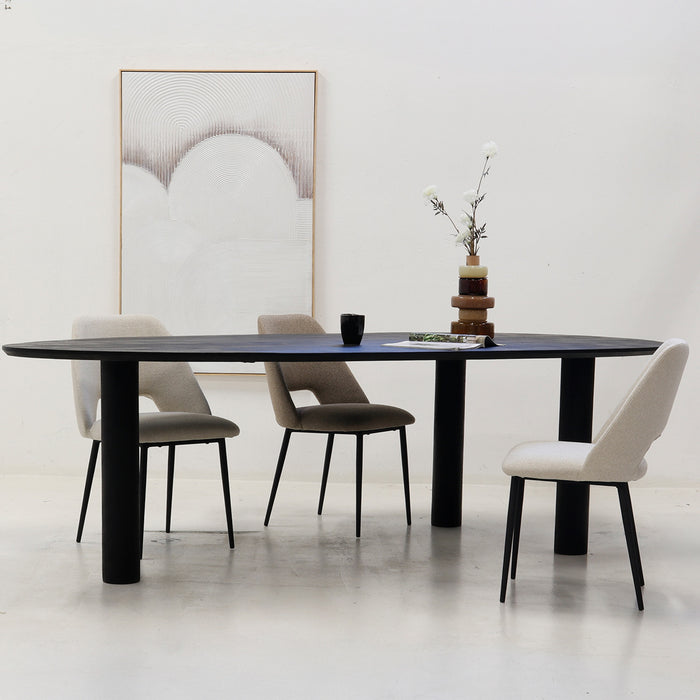 Giga Meubel - Eettafel Zwart Organisch 210cm - Mangohout - Hana