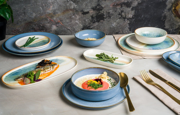 Bonna Gebaksbord - Sky Hygge - Porselein - 22 cm - set van 6