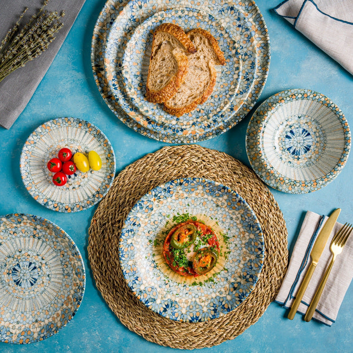 Bonna Gebaksbord - Luca Mosaic - Porselein - 19 cm - set van 6