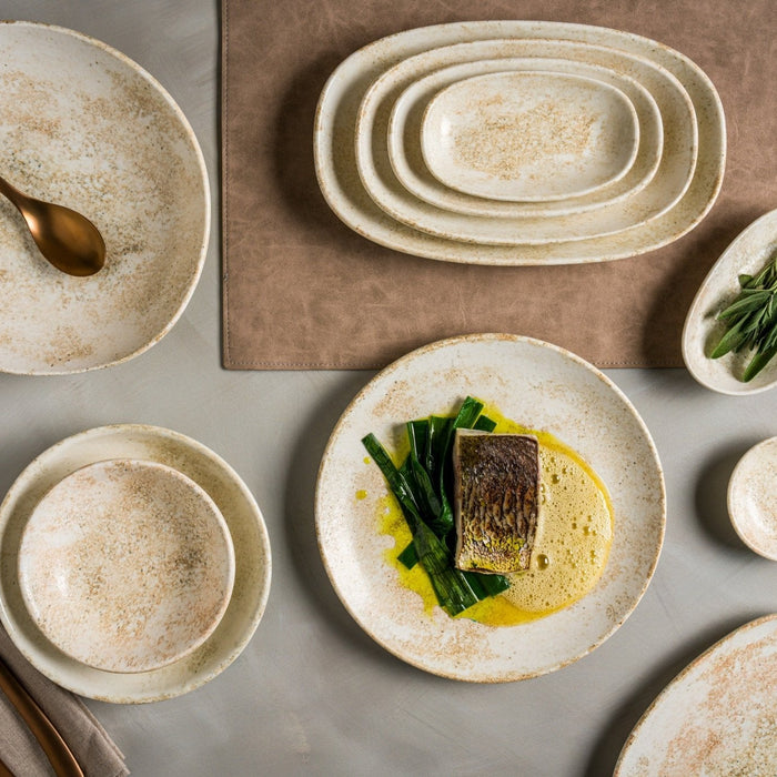 Bonna Dinerbord - Nacrous - Porselein - 27 cm - set van 6