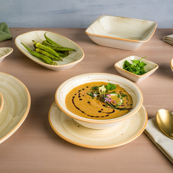 Bonna Dinerbord - Aura Terrain - Porselein - 27 cm - set van 6