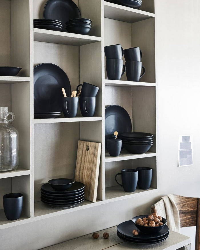 vtwonen - Dinerborden - Bordenset - Mat zwart - 25,5cm - Set van 6