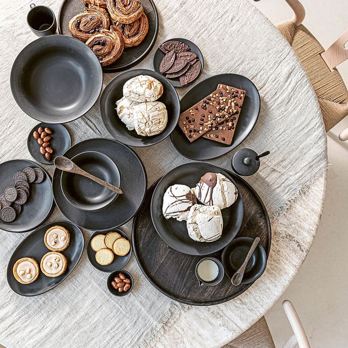 vtwonen - Dinerborden - Bordenset - Mat zwart - 25,5cm - Set van 6