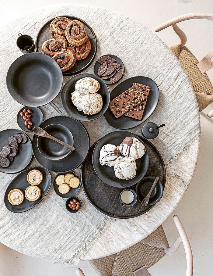 vtwonen - Dinerborden - Bordenset - Mat zwart - 25,5cm - Set van 6