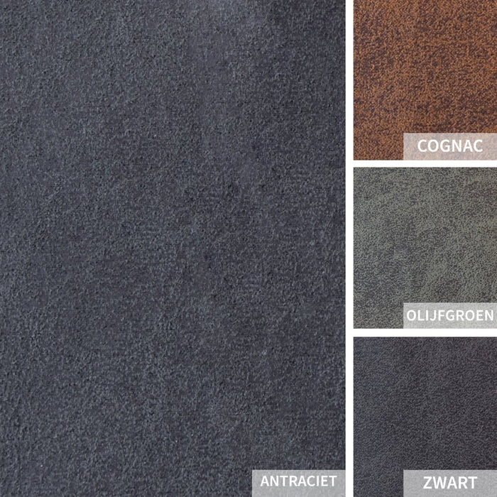 Bronx71 Industriële eetkamerbank Espen antraciet eco-leer 160 cm