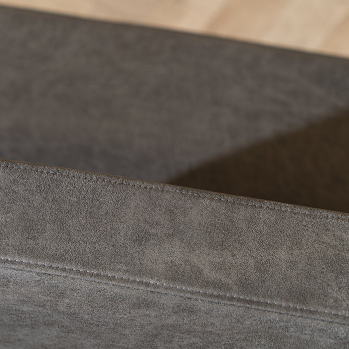 Bronx71 Industriële eetkamerbank Espen antraciet eco-leer 160 cm