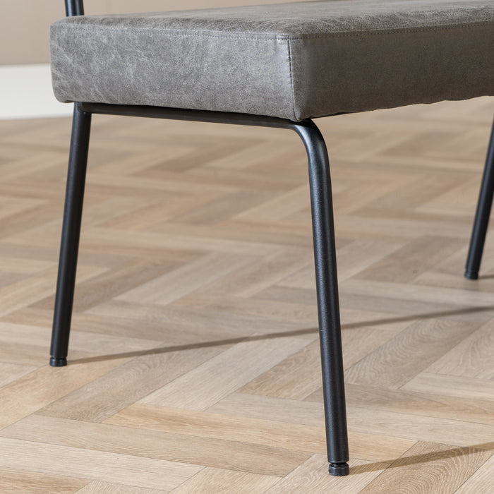 Bronx71 Industriële eetkamerbank Espen antraciet eco-leer 160 cm