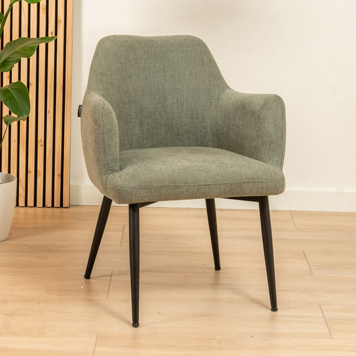 Bronx71 Scandinavische eetkamerstoel Lars groen gerecyclede stof -