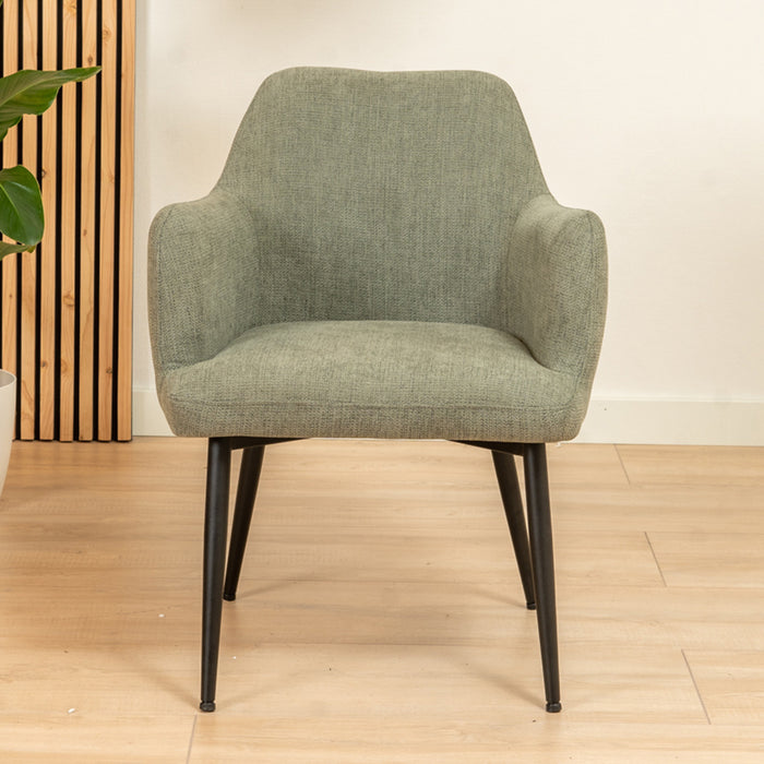 Bronx71 Scandinavische eetkamerstoel Lars groen gerecyclede stof -