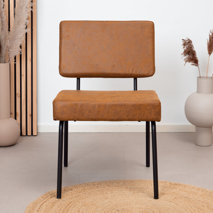 Bronx71 Industriële eetkamerstoel Espen cognac eco-leer -