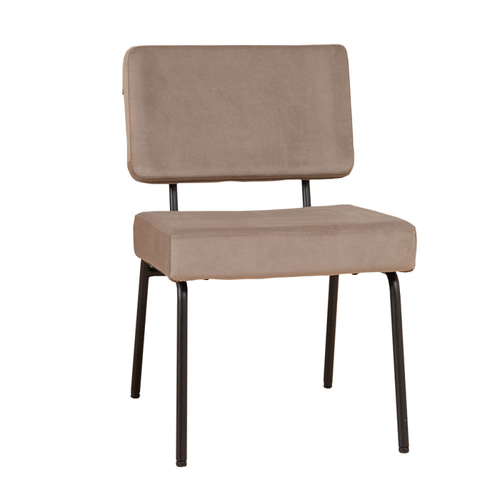 Bronx71 Velvet eetkamerstoel Espen taupe - Eetkamerstoelen set van 6