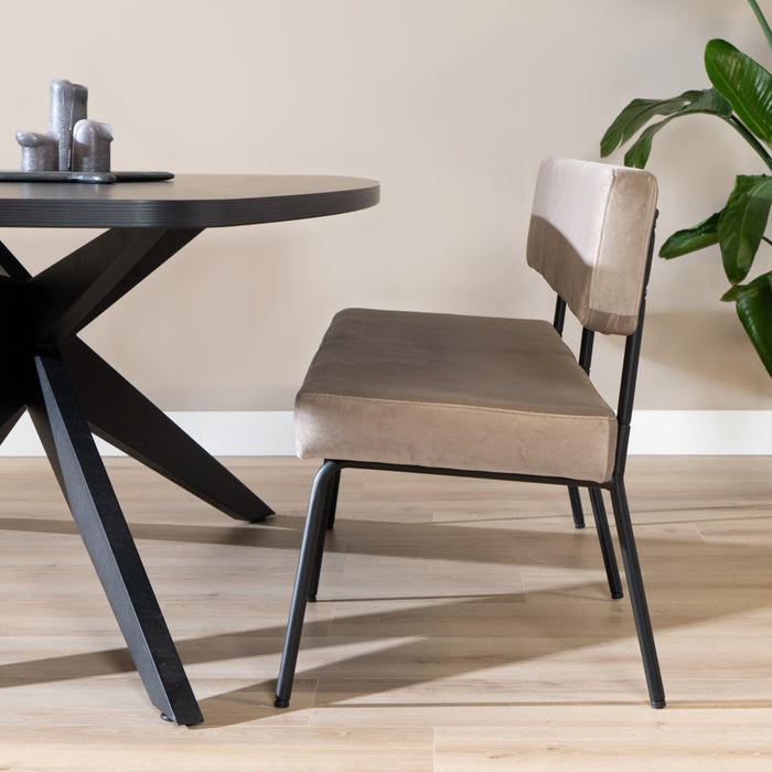 Bronx71 Velvet eetkamerbank Espen taupe 160 cm