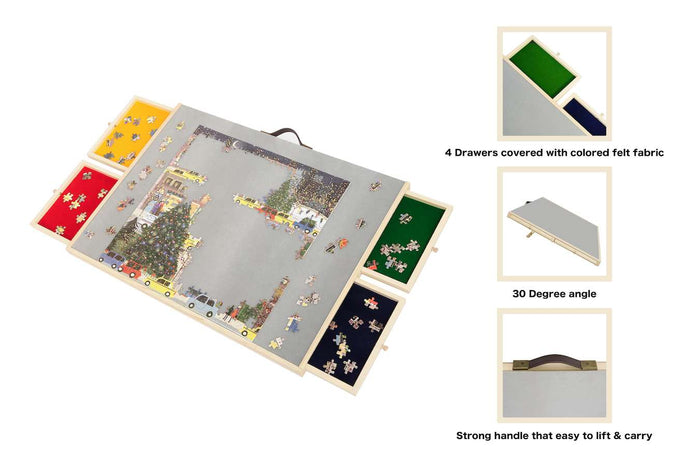 Feel Home - Puzzelbord Luxury met opbergsysteem, vilt- en kantelfunct…