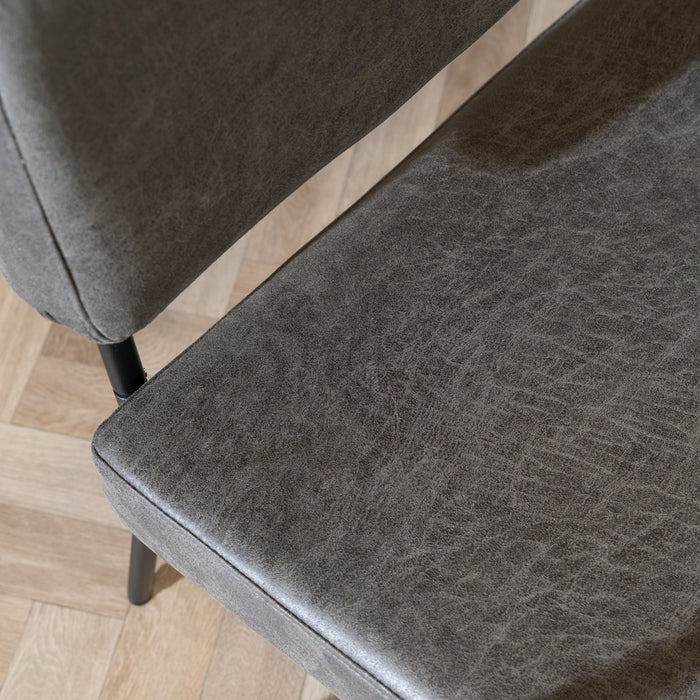 Bronx71 Industriële eetkamerbank Espen antraciet eco-leer 190 cm