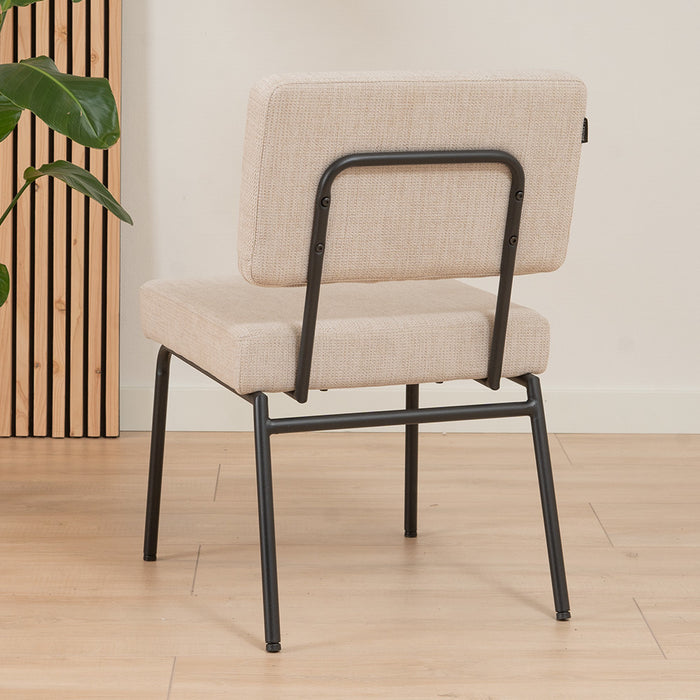 Bronx71 Scandinavische eetkamerstoel Espen beige gerecyclede stof -