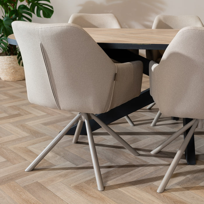 Bronx71 Scandinavische eetkamerstoel Ida draaibaar gerecyclede stof