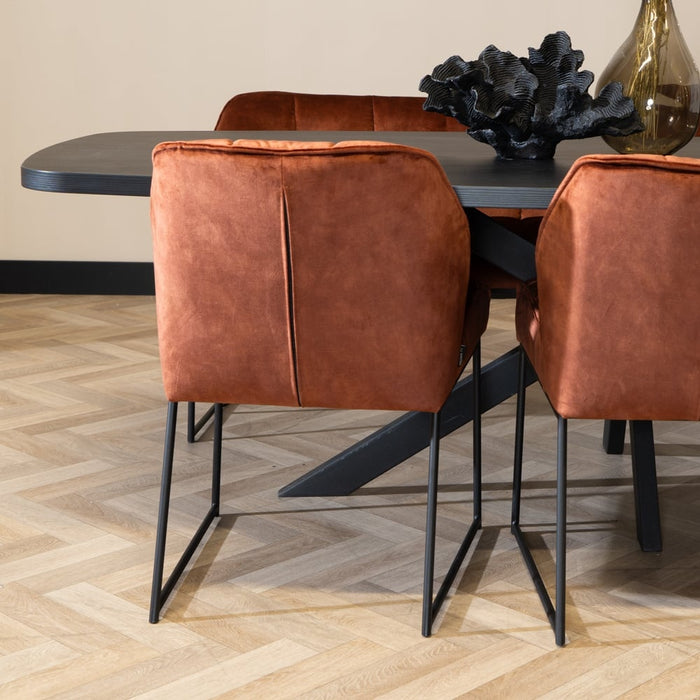 Bronx71 Velvet eetkamerstoel Janna koper