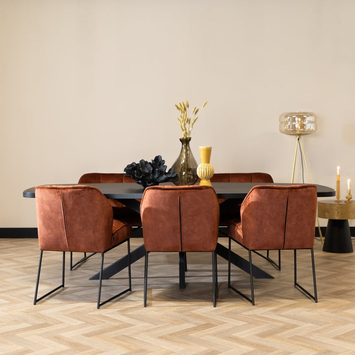 Bronx71 Velvet eetkamerstoel Janna koper