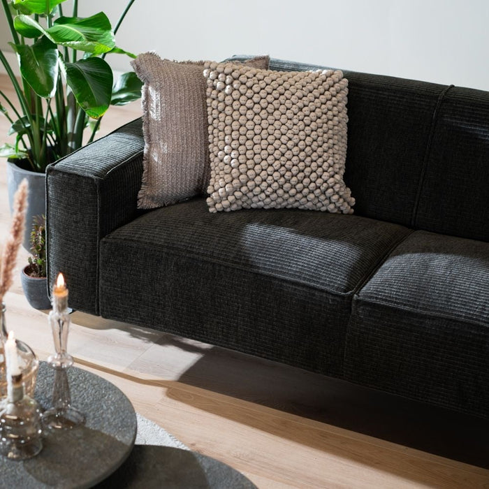 Bronx71 Hoekbank Kansas antraciet| donkergroen ribstof rechts