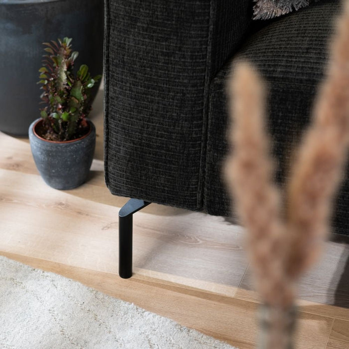 Bronx71 Hoekbank Kansas antraciet| donkergroen ribstof rechts