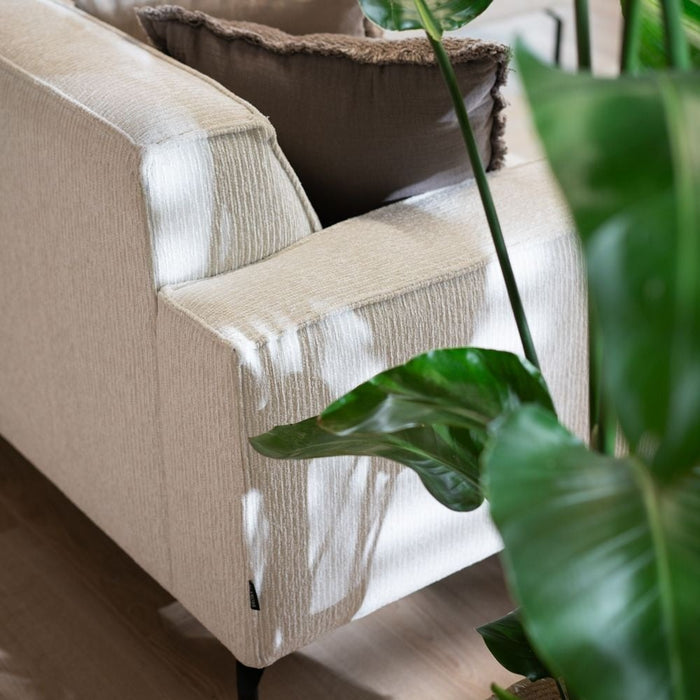 Bronx71 Hoekbank Kansas ribstof off white rechts