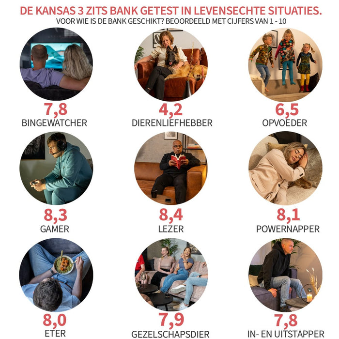 Bronx71 3-zitsbank Kansas antraciet| donkergroen ribstof