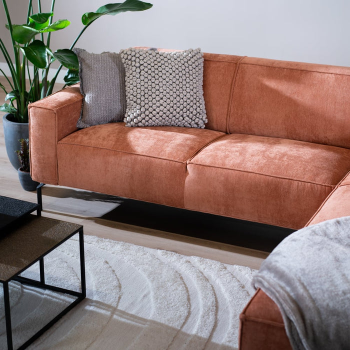 Bronx71 Hoekbank Kansas stof gemêleerd terracotta links