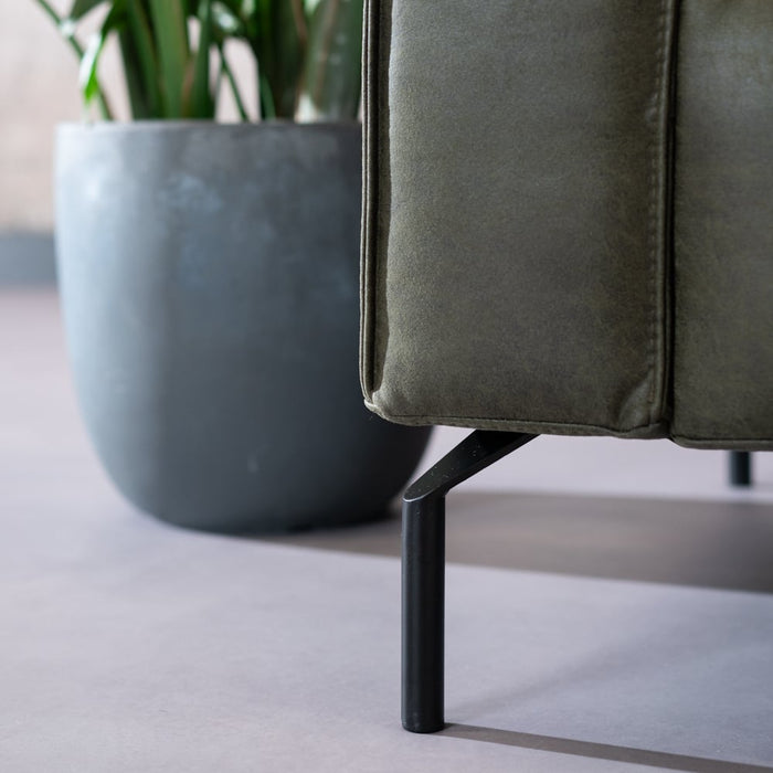 Bronx71 Industriële bank 3-zits Kansas eco-leer olijfgroen