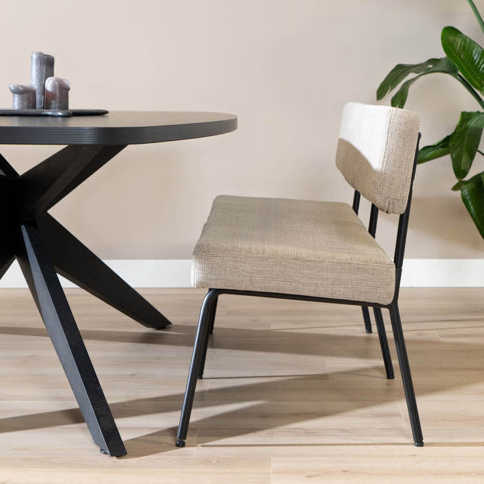 Bronx71 Scandinavische eetkamerbank Espen taupe gerecyclede stof 160