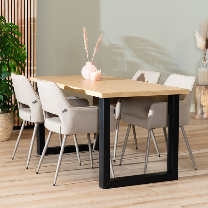 Bronx71 Eettafel Alec melamine eiken 160 x 80 cm